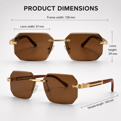 Sebastian | Rimless Polygon Sunglasses
