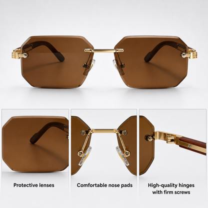 Sebastian | Rimless Polygon Sunglasses