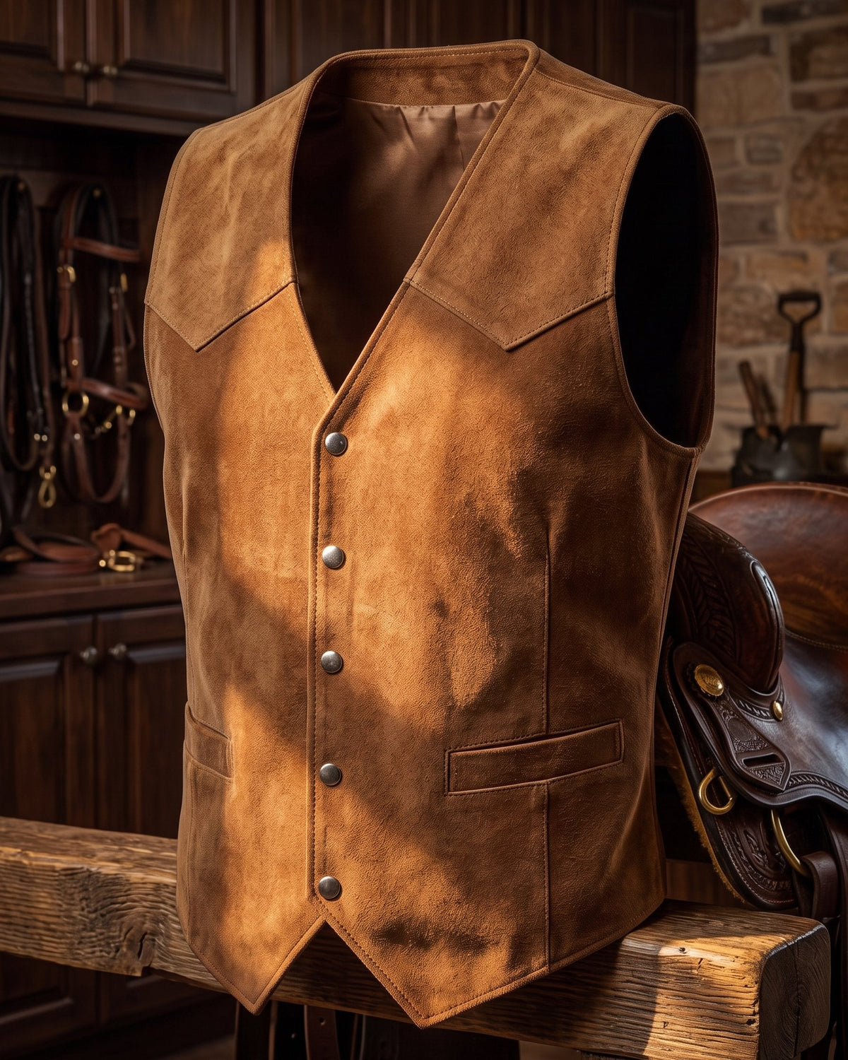 Federico | Men's Suede-Look Western Waistcoat