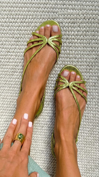 Sylvie | Women's Knotted Metallic Sandals