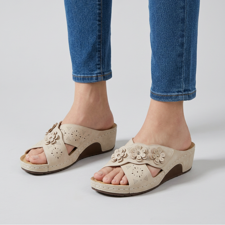 Marcella | Women's Floral Wedge Slides