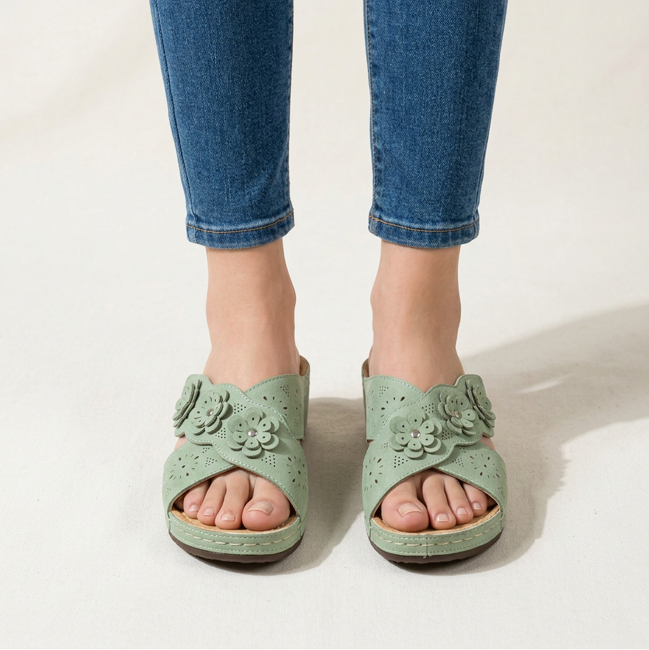 Marcella | Women's Floral Wedge Slides