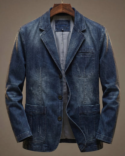 Salvatore | Men's Washed Denim-Look Blazer