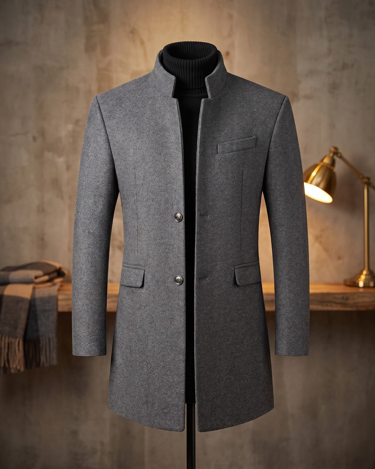 Sergio | Men's Wool-Look Tailored Overcoat