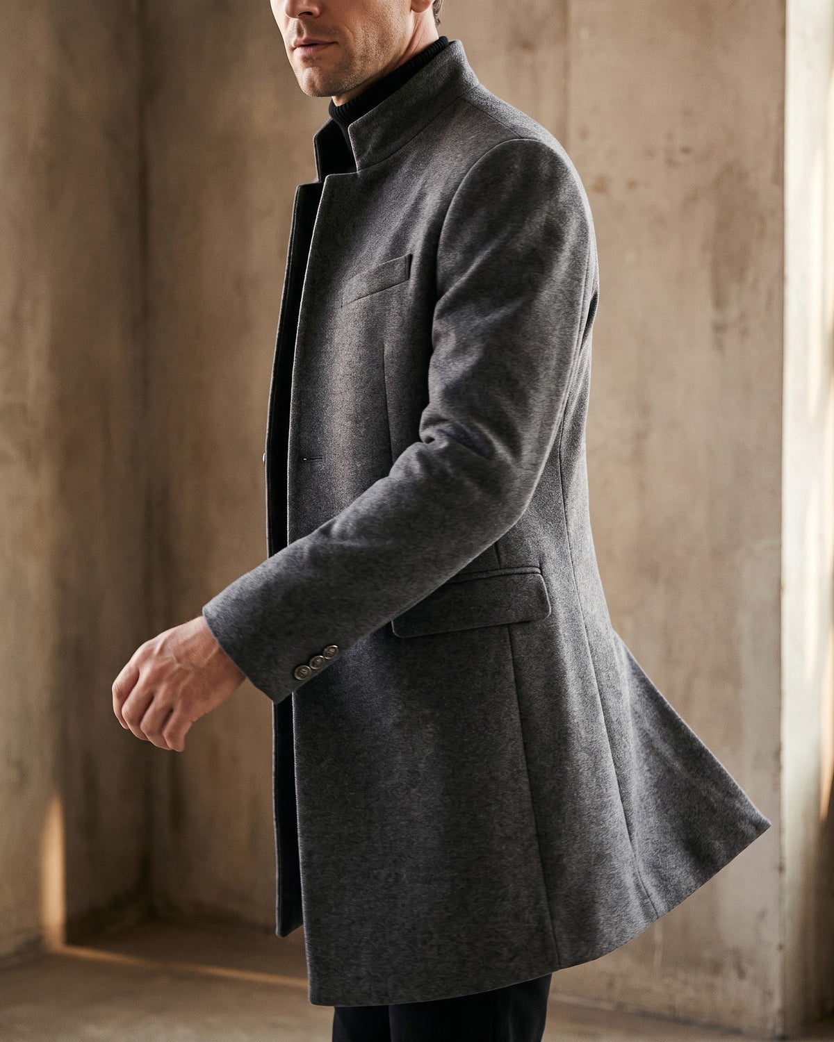 Sergio | Men's Wool-Look Tailored Overcoat