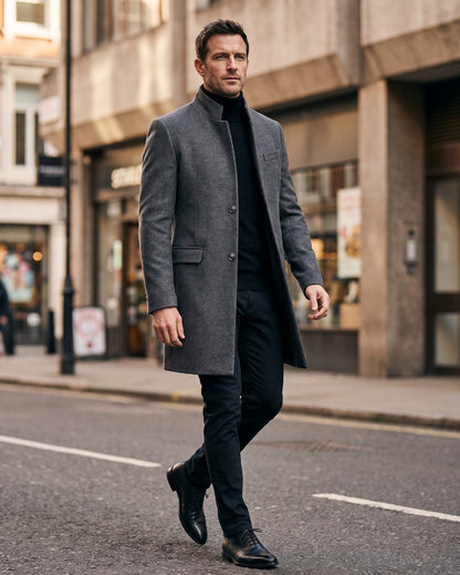 Sergio | Men's Wool-Look Tailored Overcoat