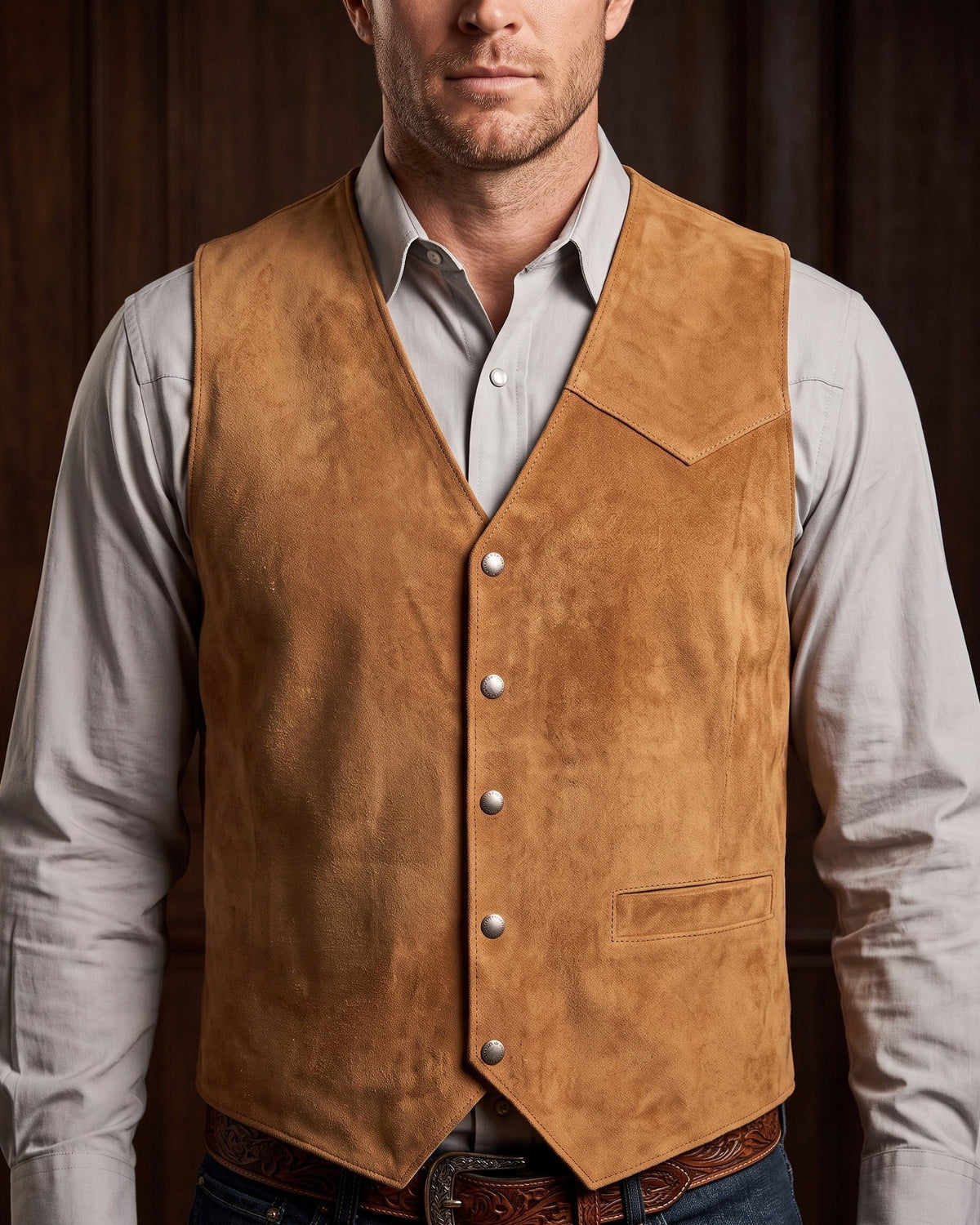 Federico | Men's Suede-Look Western Waistcoat