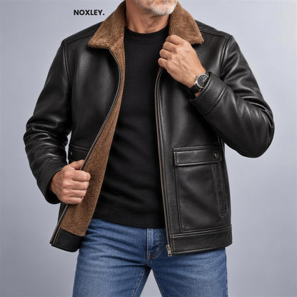 Dominic - Men's Leather-Look Plush-Lined Jacket - image 2