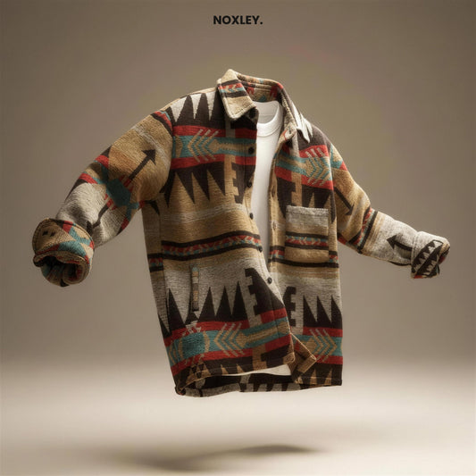 Hector - Men's Aztec Pattern Overshirt Jacket - image 1