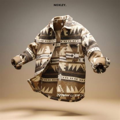 Hector - Men's Aztec Pattern Overshirt Jacket - image 2