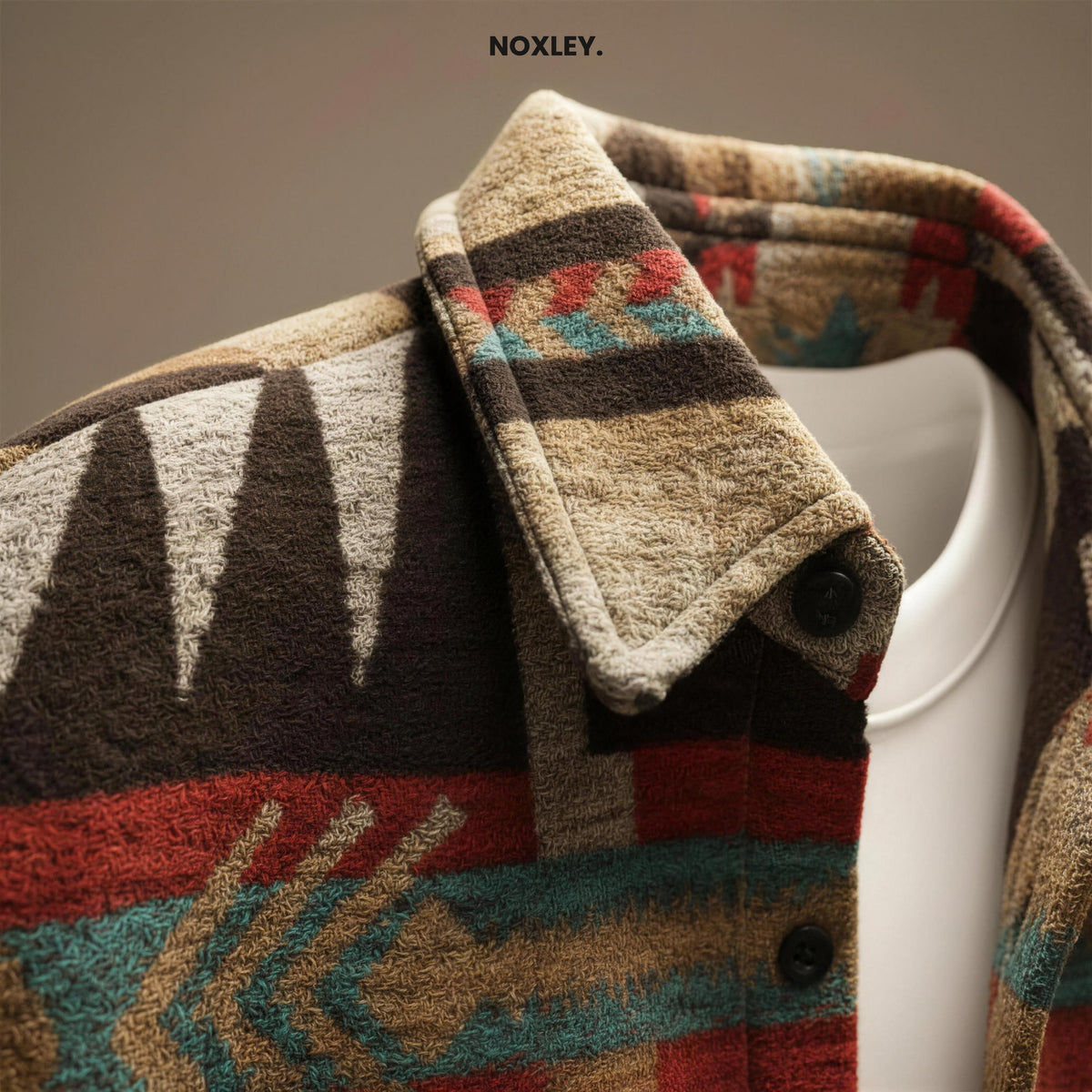 Hector - Men's Aztec Pattern Overshirt Jacket - image 3