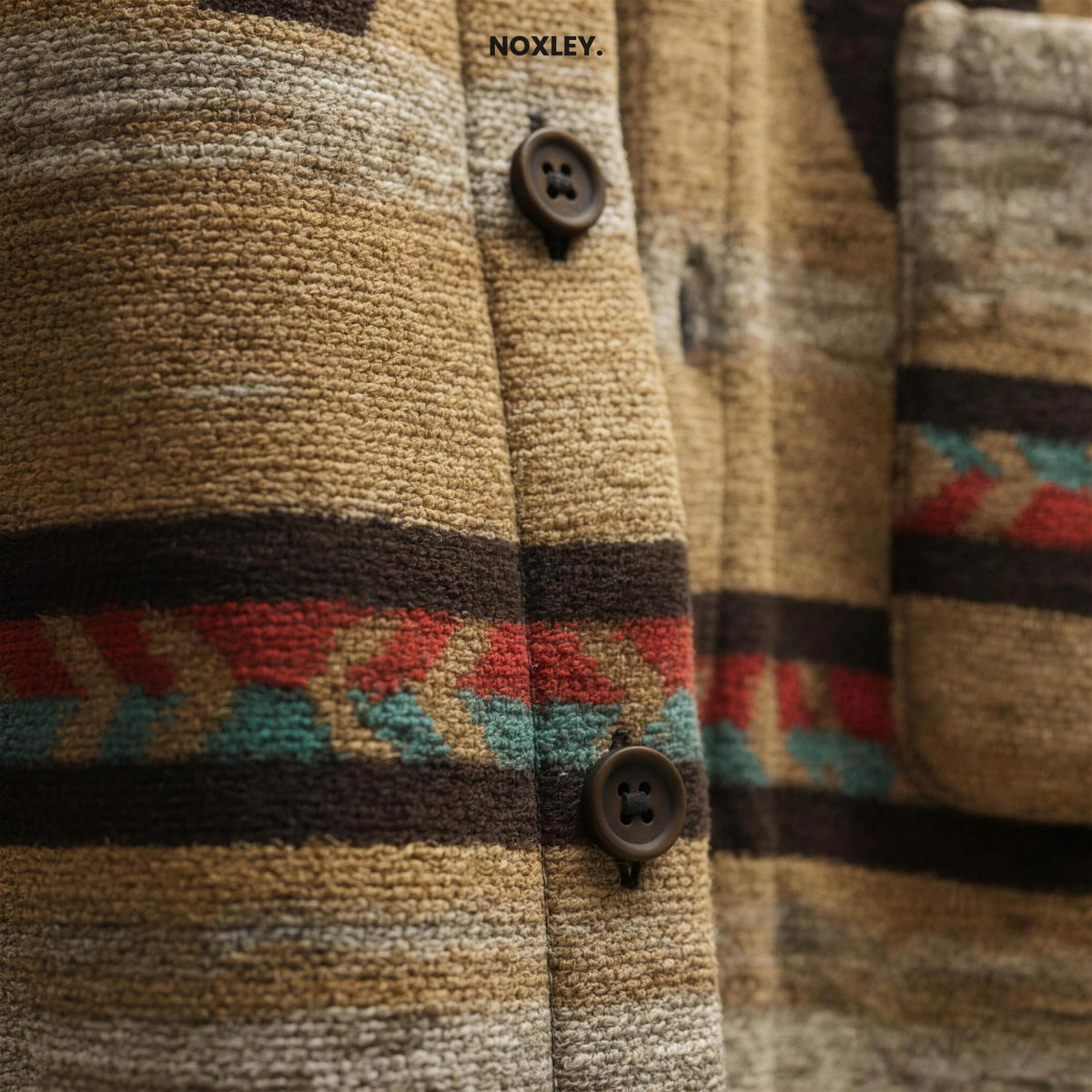 Hector - Men's Aztec Pattern Overshirt Jacket - image 4
