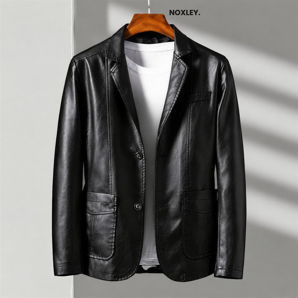 Vincenzo - Men's Leather-Look Blazer Jacket - image 4