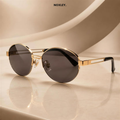 Lionel Oval Metal-Frame Sunglasses - Black