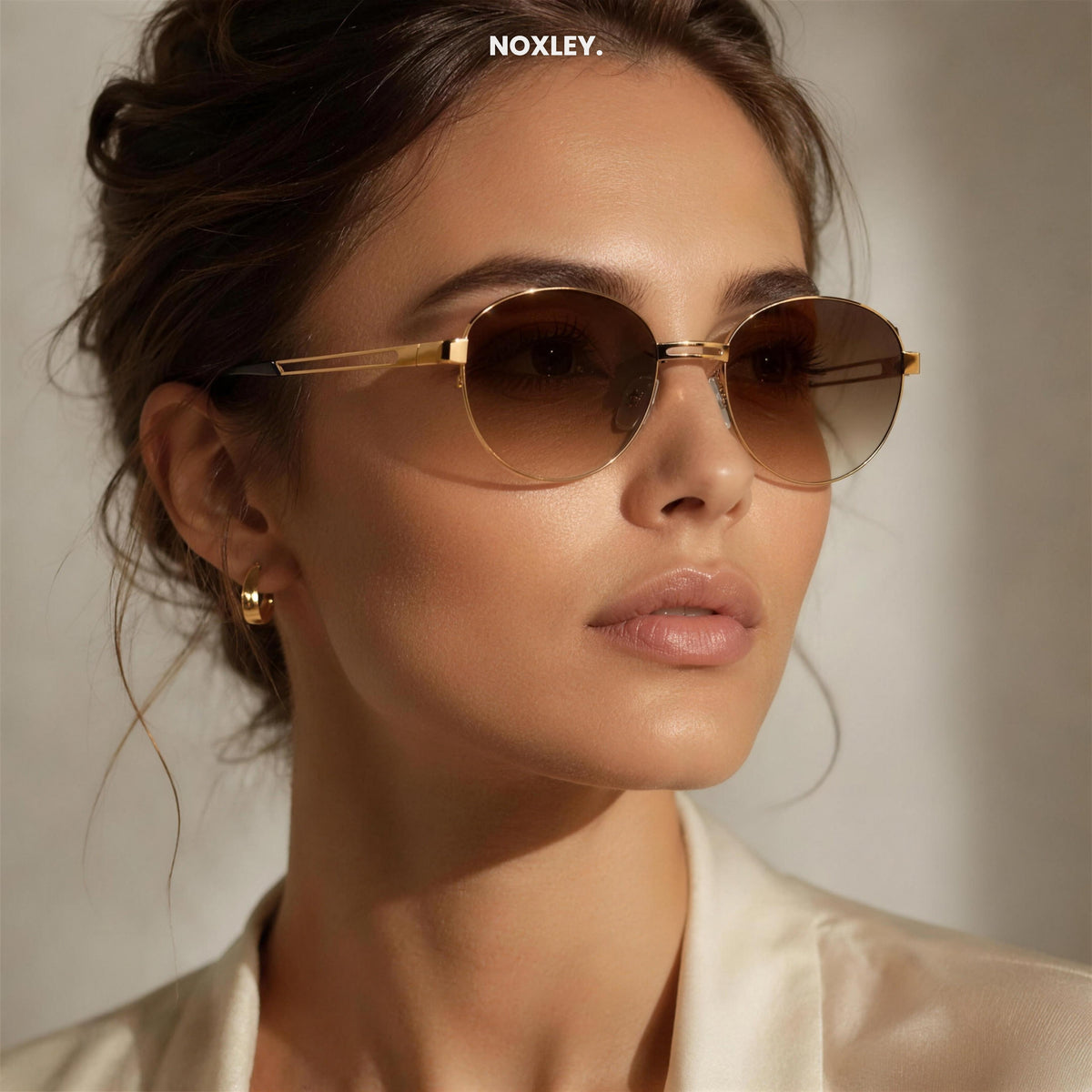 Lionel Oval Metal-Frame Sunglasses