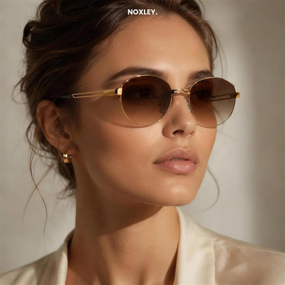 Lionel Oval Metal-Frame Sunglasses