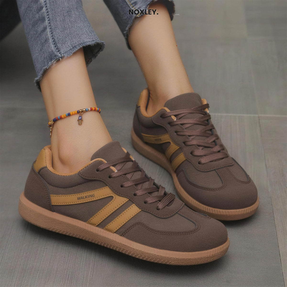 Rosalind Women's Cushioned Walking Trainers - Brown