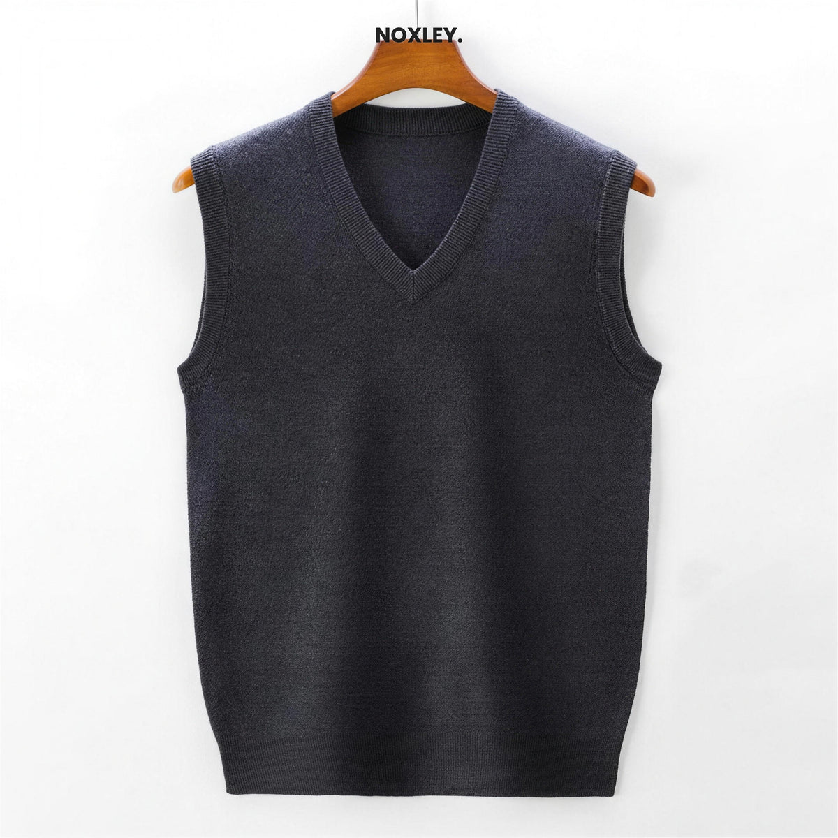 Rupert Men's Fine Knit Sleeveless Jumper - Dark Grey