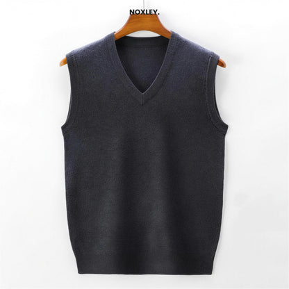 Rupert Men's Fine Knit Sleeveless Jumper - Dark Grey