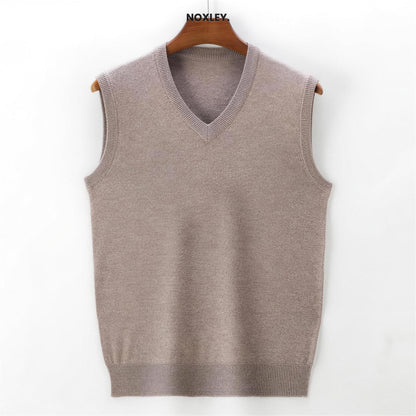 Rupert Men's Fine Knit Sleeveless Jumper - Camel