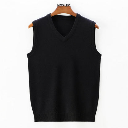 Rupert Men's Fine Knit Sleeveless Jumper - Black