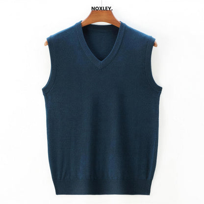 Rupert Men's Fine Knit Sleeveless Jumper - Dark Green