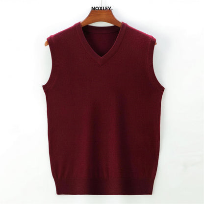 Rupert Men's Fine Knit Sleeveless Jumper - Burgundy