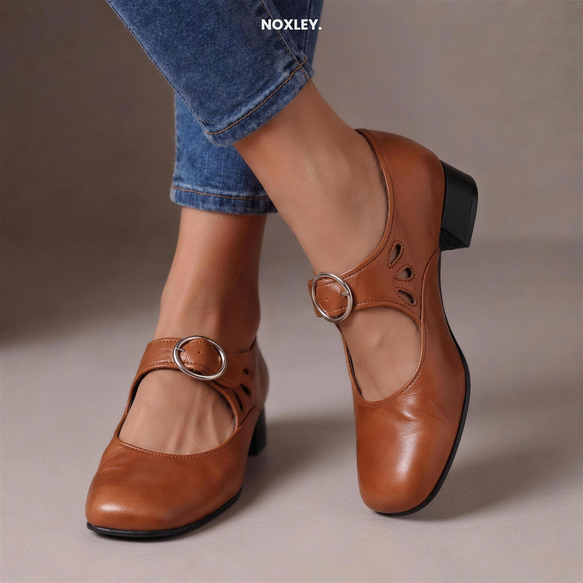 Clara Women's Buckle-Strap Mary Jane Shoes - Tan