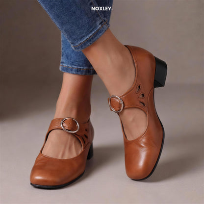 Clara Women's Buckle-Strap Mary Jane Shoes - Tan