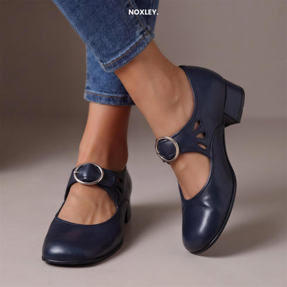 Clara Women's Buckle-Strap Mary Jane Shoes - Navy