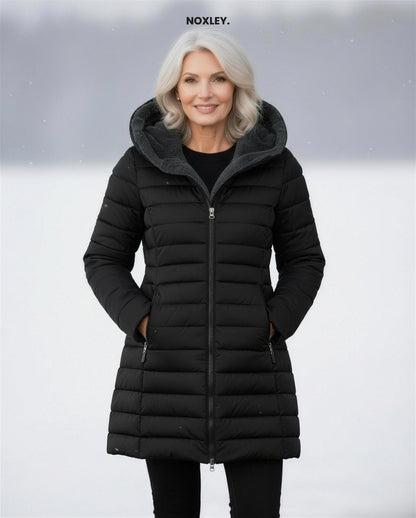 Philippa Women's Fleece-Lined Longline Padded Coat - Black