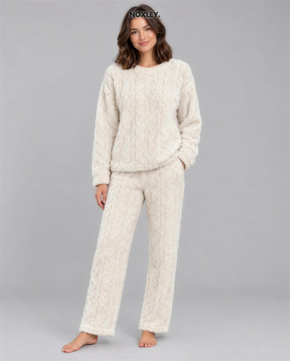 Ivy - Women's Plush Cable-Knit Lounge Set - image 1