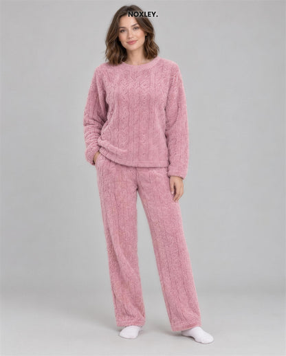 Ivy - Women's Plush Cable-Knit Lounge Set - image 2