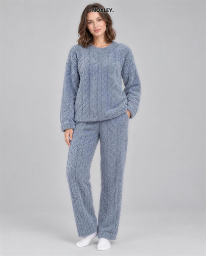 Ivy - Women's Plush Cable-Knit Lounge Set - image 3