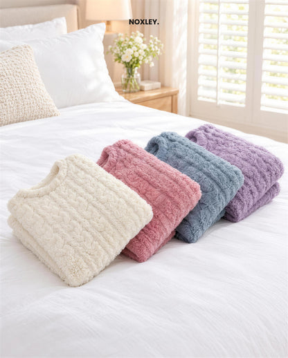 Ivy - Women's Plush Cable-Knit Lounge Set - image 5