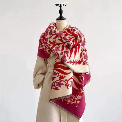 Phoebe - Women's Reversible Floral Jacquard Scarf - image 4