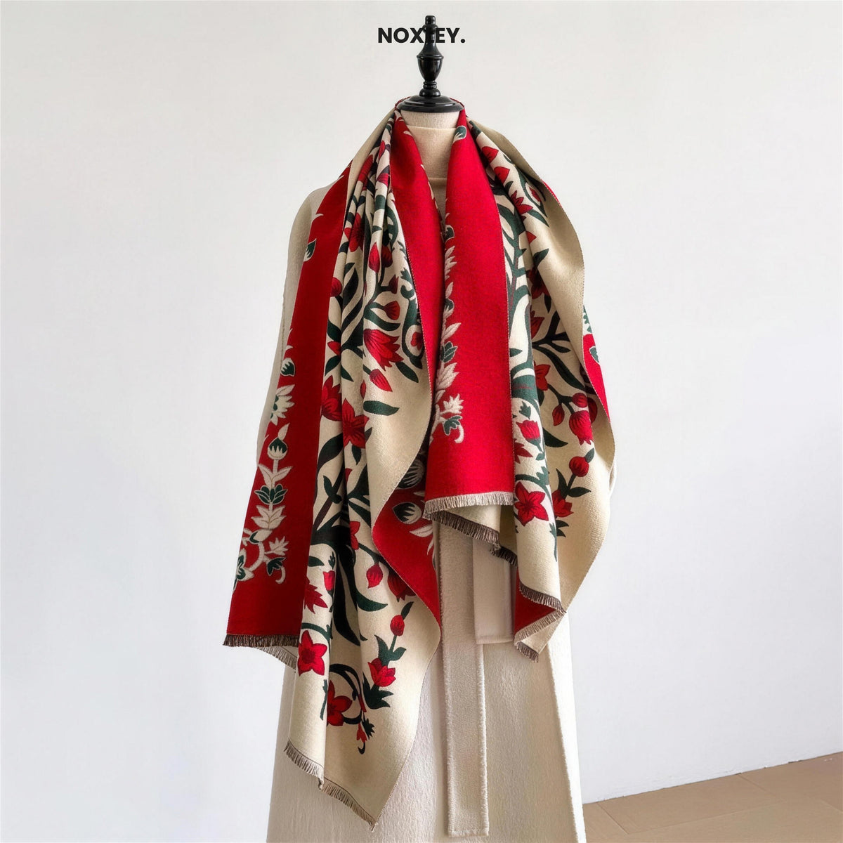 Phoebe - Women's Reversible Floral Jacquard Scarf - image 7