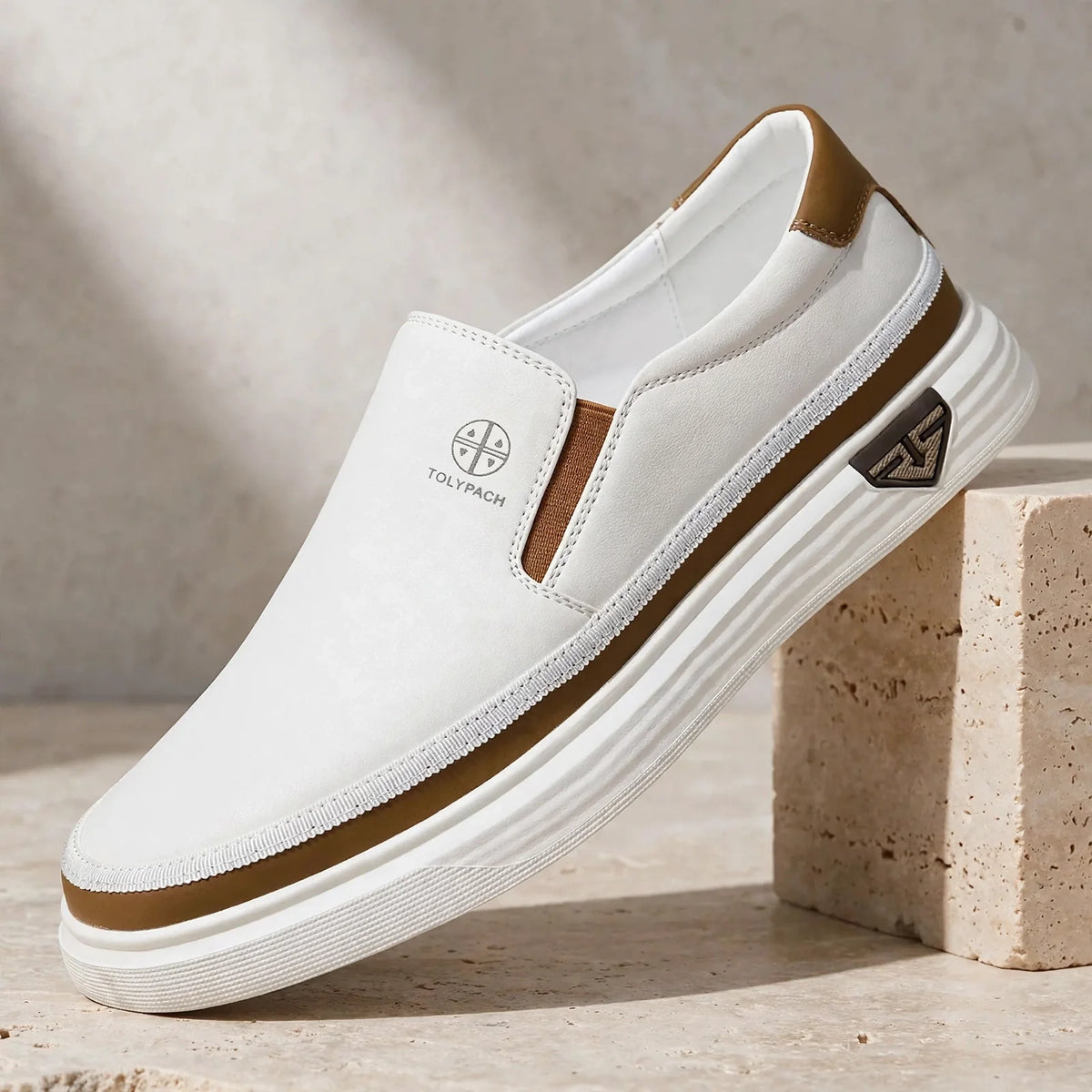 Rory | Men's Leather-Look Slip-On Trainers