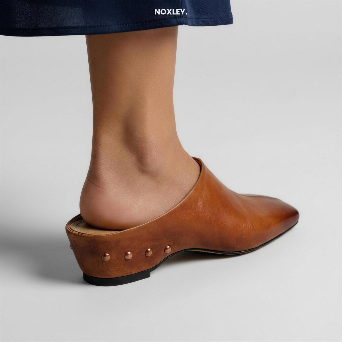 Celeste | Women's Square-Toe Leather-Look Mules