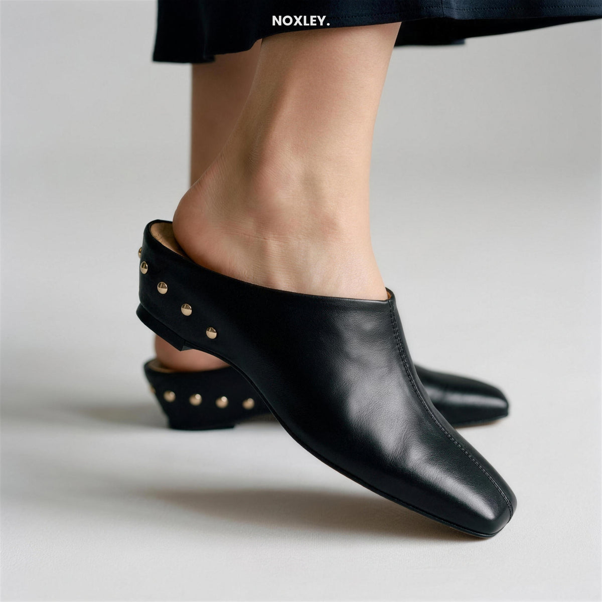 Celeste | Women's Square-Toe Leather-Look Mules