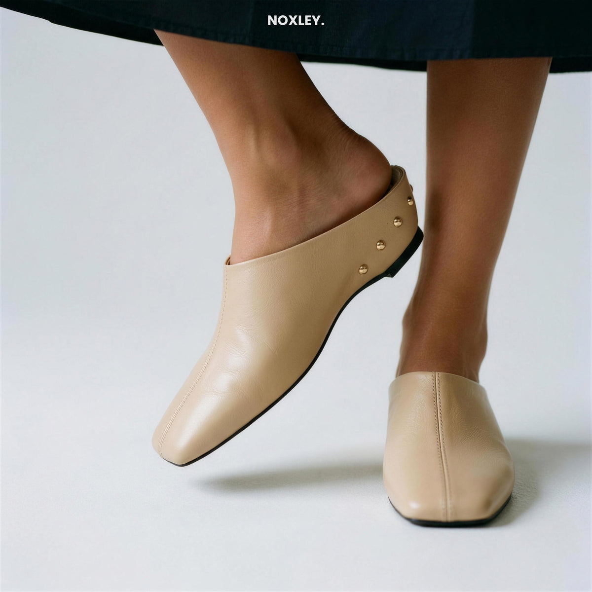 Celeste | Women's Square-Toe Leather-Look Mules