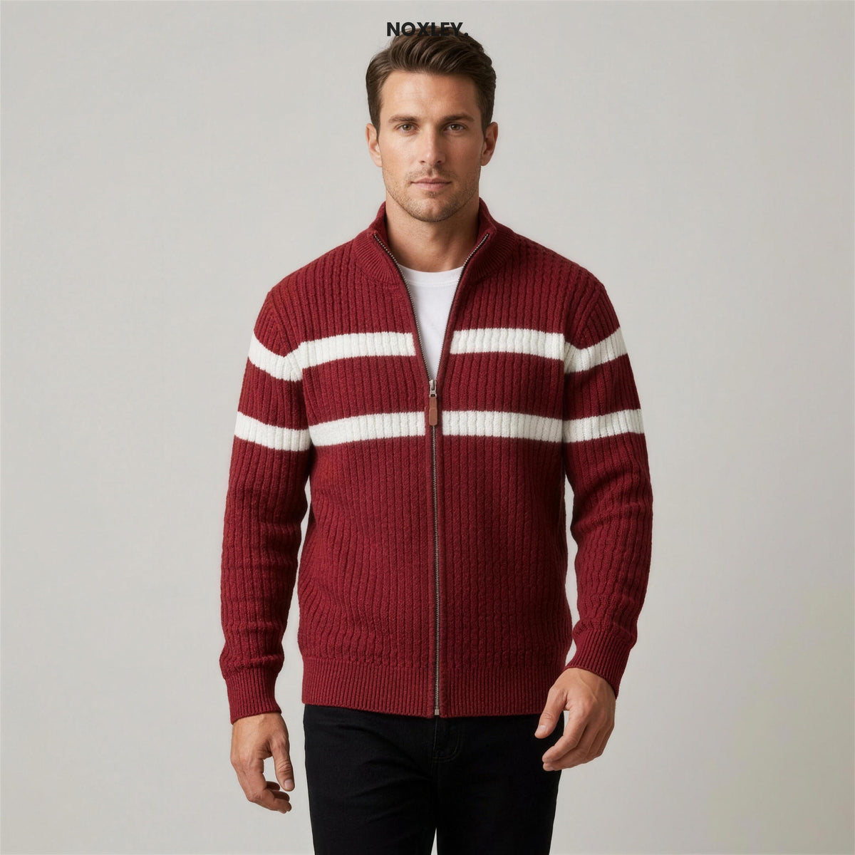 Edmund | Men's Cable-Knit Zip Cardigan