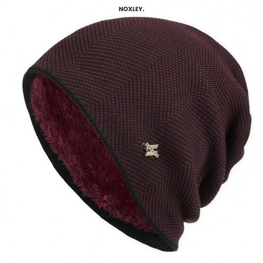 Hamish | Fleece-Lined Knit Beanie - Burgundy