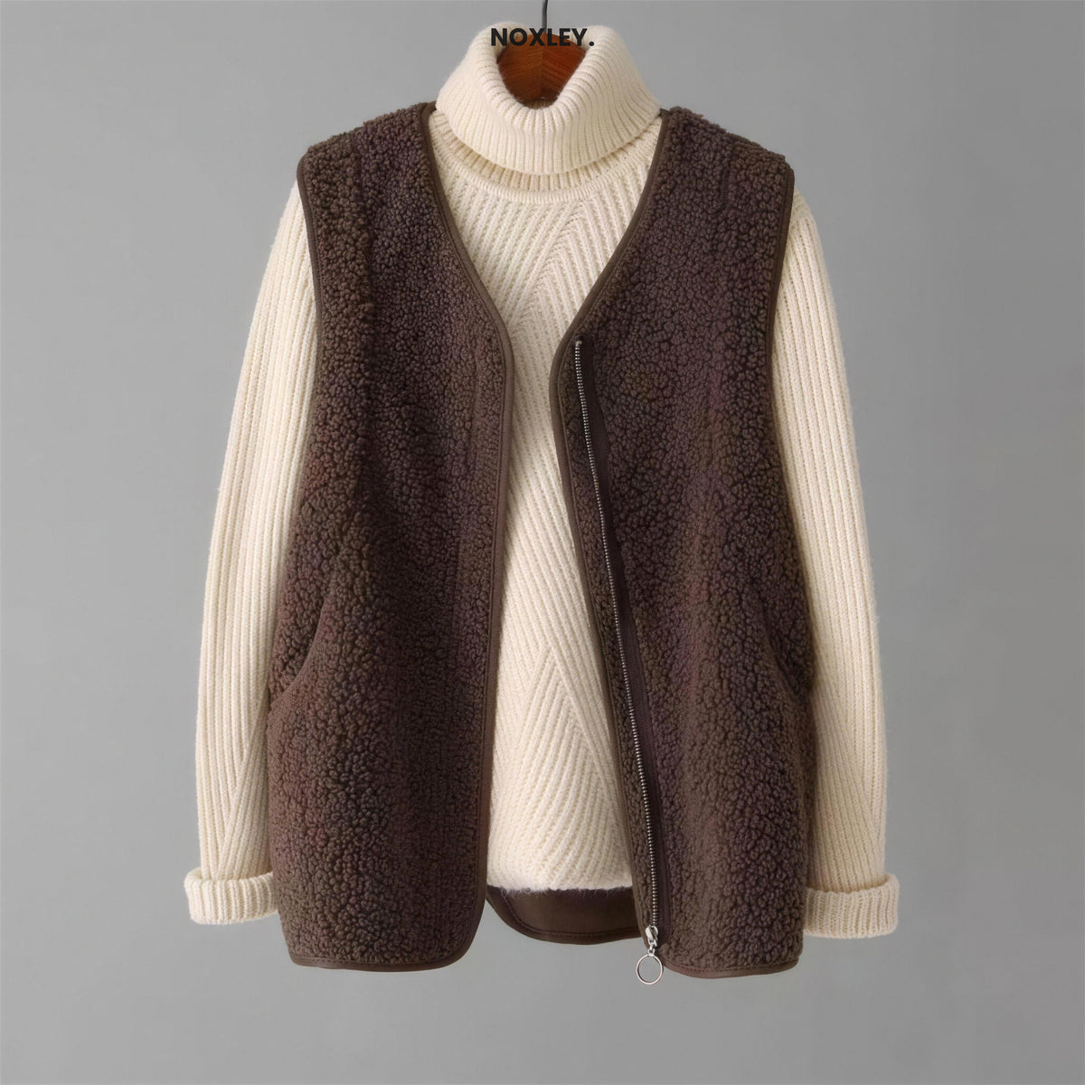 Matilda | Women's Sherpa Gilet - Brown