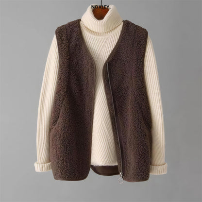 Matilda | Women's Sherpa Gilet - Brown