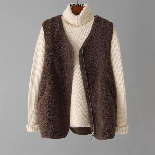 Matilda | Women's Sherpa Gilet - Brown