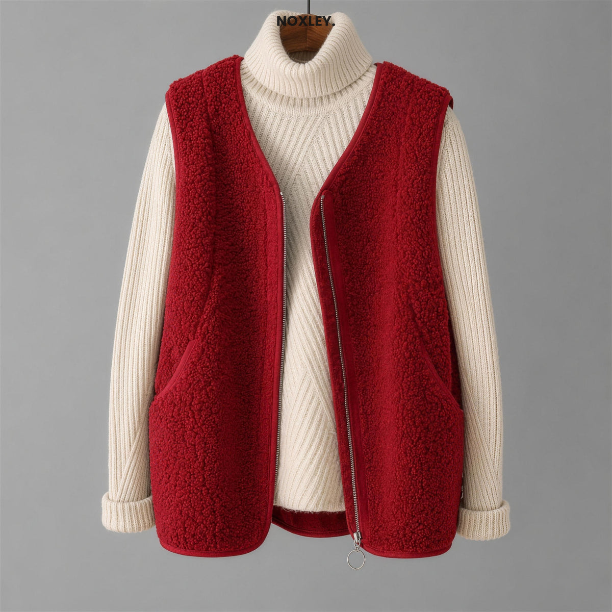 Matilda | Women's Sherpa Gilet - Red
