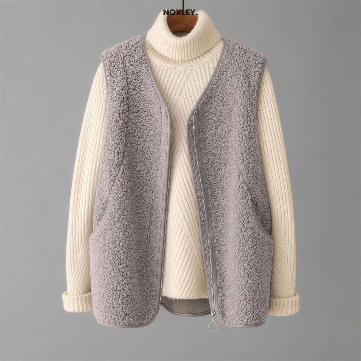 Matilda | Women's Sherpa Gilet - Grey